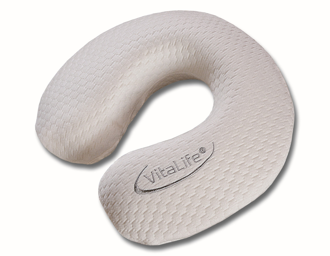 Vita Life Orthopädisches Viscoschaum Nackenhörnchen Reisekissen aus Memory Foam in Weiß - Bild 1