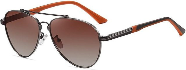 AORON Sonnenbrille Aviator, Metall, Vollrand, grau, Herren, polarisiert - Bild 1
