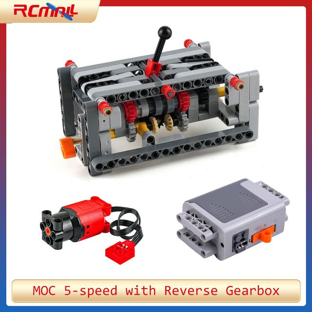 Wishiot MOC 5-Gang Getriebe-Modell mit Rückwärtsgang als DIY-Baustein-Set in Multicolour - Bild 1