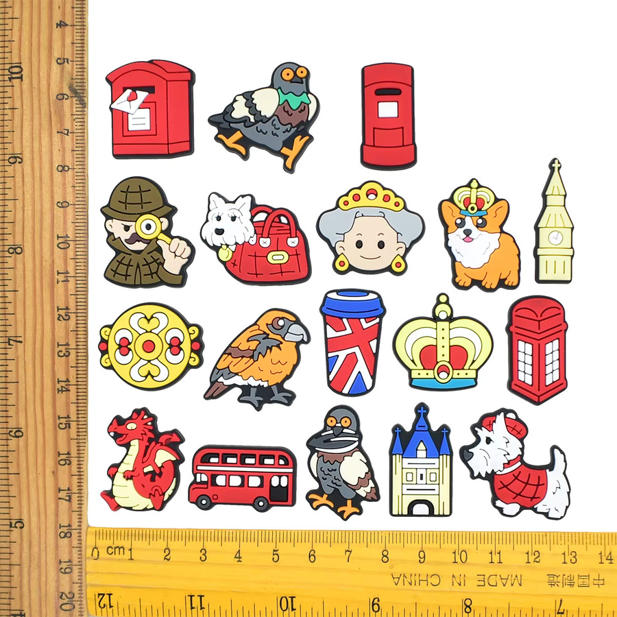 Lanxi League Schuhanhänger Cartoon London Queen Corgi, Kinder - Bild 2