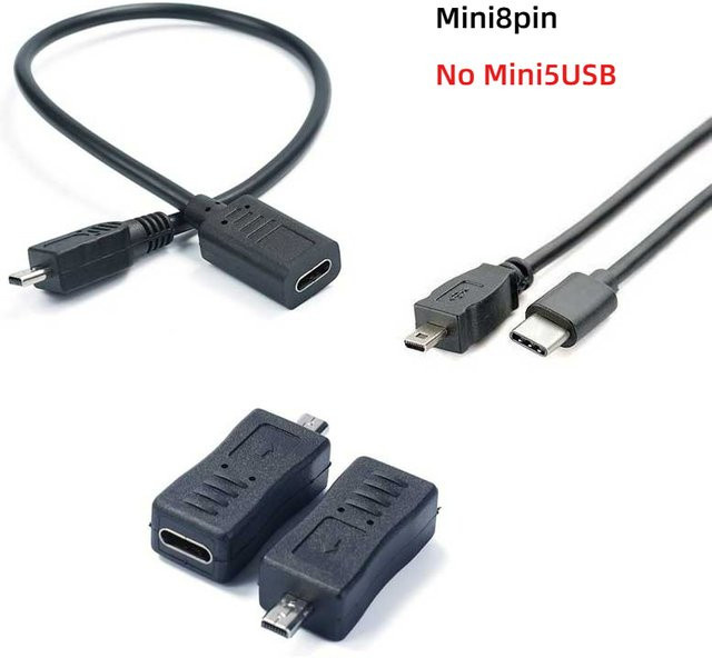 Nikon Typ-C auf Mini-8-Pin OTG-Kabel für Coolpix Kameras UC-E6 UC-E16 UC-E17 Schwarz Länge: 30 cm - Bild 1