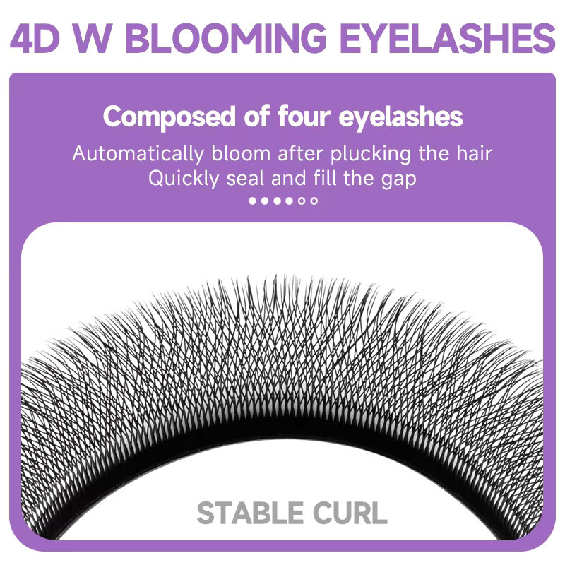 JASBLUE Wimpernverlängerung, 4D W-förmige Fächer, CD-Curl, Black, Natürlich - Bild 4