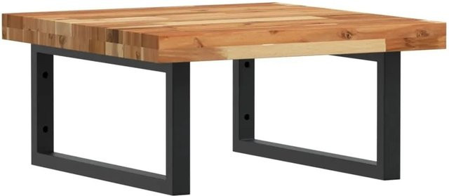 vidaXL Waschbeckenregal zur Wandmontage aus Stahl und geöltem Akazienholz in Schwarz und Braun - Bild 1
