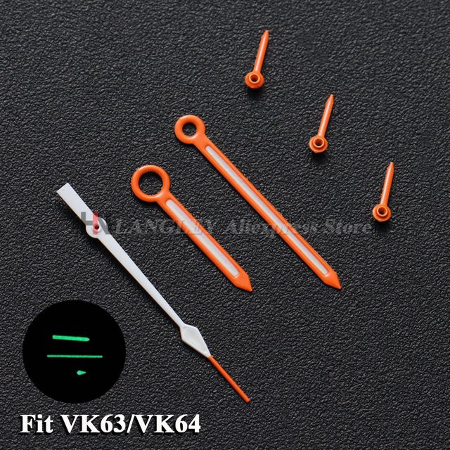 Uhrenzubehör Zeiger, grün leuchtend, für VK63 VK63A Quarzwerk - Bild 1