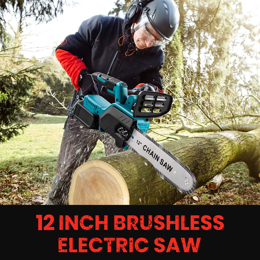 Makita 12 Zoll Kabellose Bürstenlose Kettensäge für 21V Akku, 1500W Elektrische Kettensäge mit 10m/s Kettengeschwindigkeit, Tragbares Holzschneidewerkzeug - Bild 6