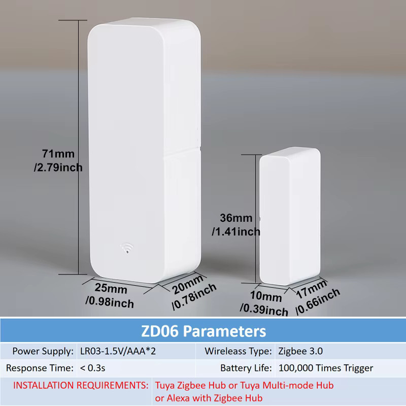 Tuya Zigbee 3.0 Tür- und Fenstersensor in Weiß für SmartLife, Alexa und Zigbee2MQTT - Bild 4
