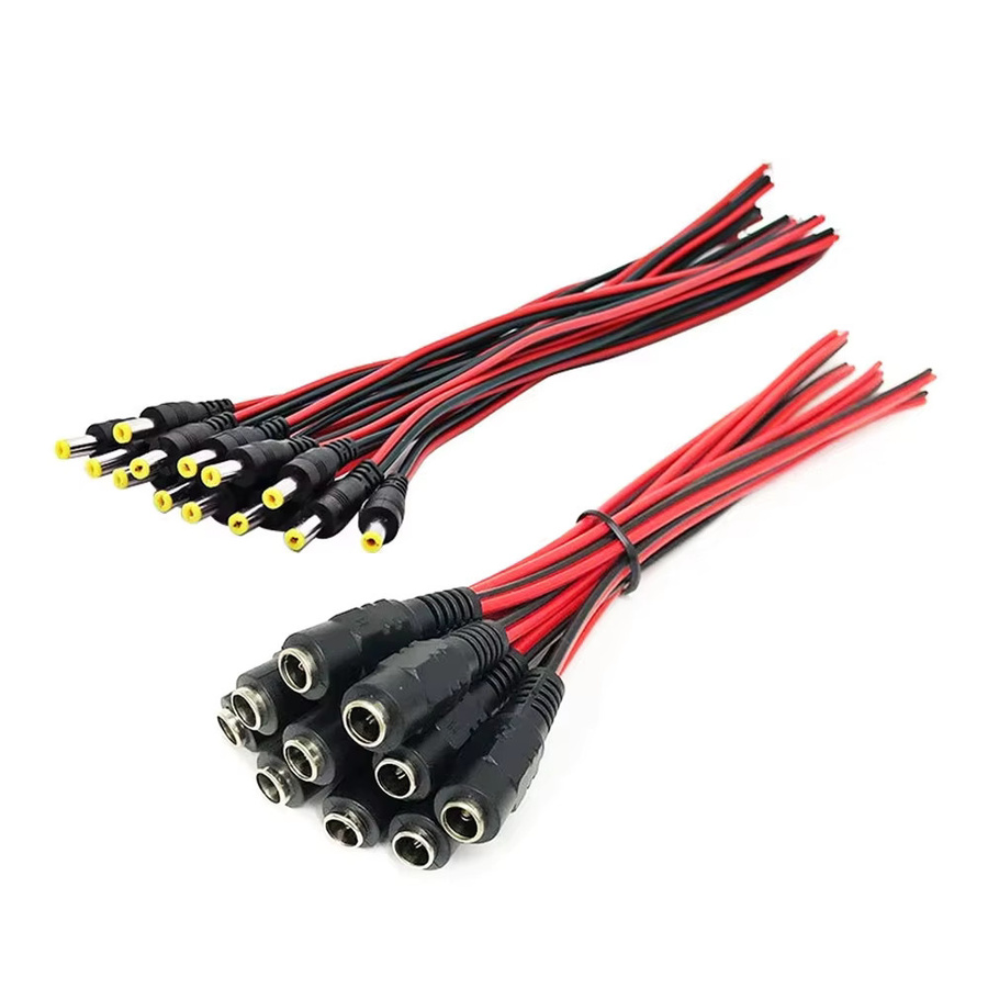 MJJC DC Anschluss Adapter Set 5,5x2,1mm mit 25 cm Kabel, 5 Paar Stecker und Buchsen in Schwarz - Bild 3