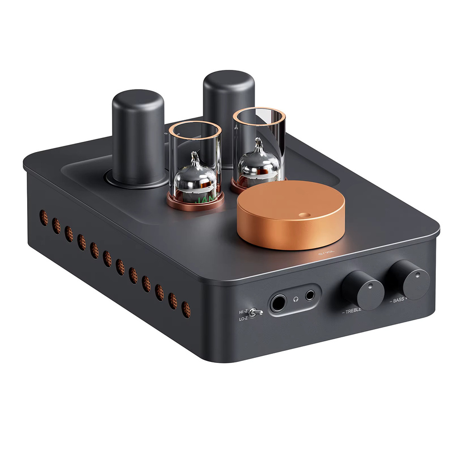 Fosi Audio GR70 Röhren-Kopfhörerverstärker und Vorverstärker in Schwarz mit 5654W*2 & 6Ж4*2 Vakuumröhren sowie 3,5mm und 6,35mm Anschluss - Bild 3