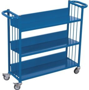 VARIOfit Büchertransportwagen aus Stahl in Blau - Bild 1