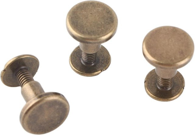 20 Stück CosyHome Kupfer und Messing Nieten mit flachem Dome-Kopf für Leder-Zubehör in Grau und Gold, 8 mm - Bild 1
