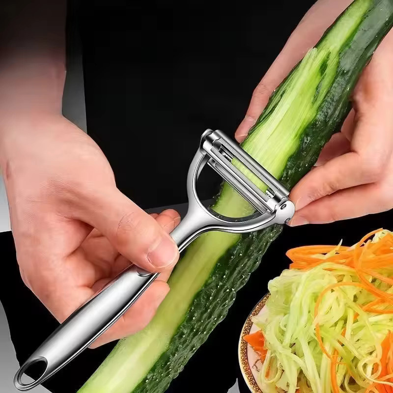 Kitchya 2in1 Edelstahl Gemüse- und Kartoffelschäler in Silber - Bild 2