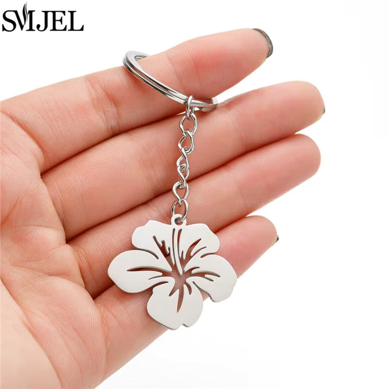 SMJEL Schlüsselanhänger Lilienblüten, Edelstahl, Silber, Damen - Bild 2