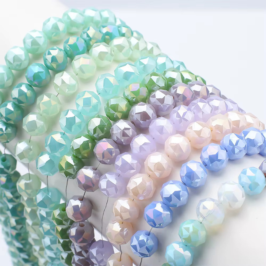 ZHUBI Perlen Kristallglas, Weiß, 8 mm, DIY Armband - Bild 2