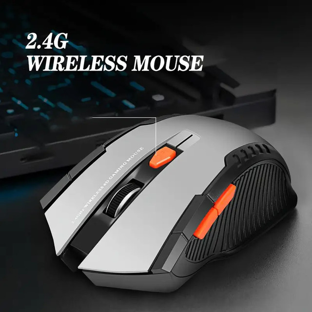 Congdi Kabellose Gaming-Maus mit 2,4 GHz USB-Empfänger, optische Maus mit 6 Tasten und einstellbarer DPI in Blau für PC und Computer - Bild 1