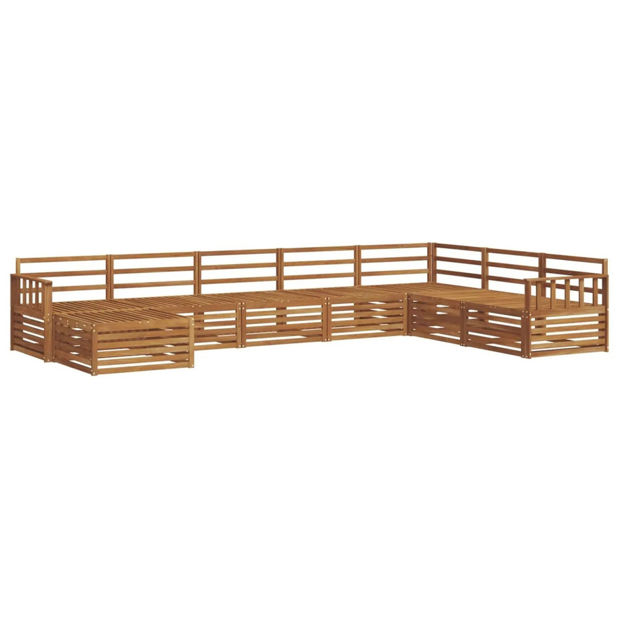 vidaXL Sofagarnitur 8-teilig aus Massivholz Akazie in Natur Braun im L-Shape Design - Bild 2