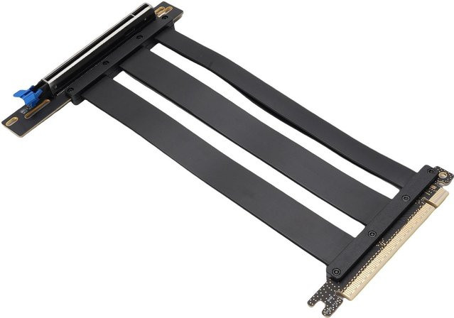 OutsideWorld PCIe 5.0 Riser-Kabel für RTX 4090 und 5090 Grafikkarten, Gen 5 GPU Verlängerungskabel PCI-E 16X, Schwarz, Länge: 15 cm - Bild 1