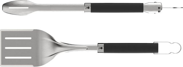 Weber Precision Grillbesteck-Set aus Edelstahl, 2-teilig, schwarz/silberfarben - Bild 1