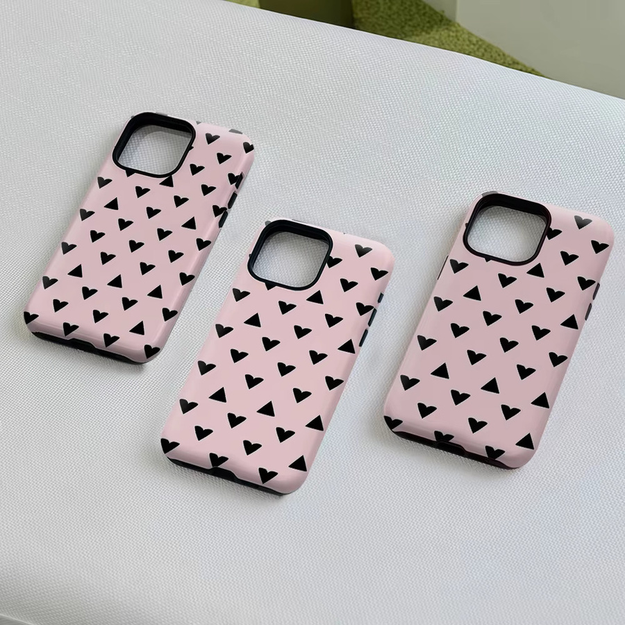 Potdemiel Aurea Case Matte Bumper MagSafe kompatible Stoßfeste iPhone Hülle aus hartem PC in Rosa und Schwarz - Bild 4