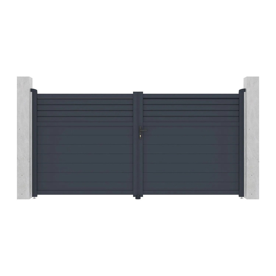 Vente-unique Flügeltor Viazo aus Aluminium in Anthrazitgrau, Breite: 350 cm - Bild 2
