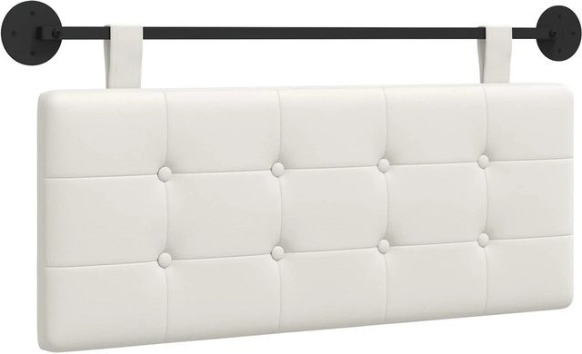 vidaXL Wandmontiertes Polsterpaneel aus Kunstleder in Weiß, B: 110,0 cm, H: 55,0 cm, T: 5,0 cm - Bild 1