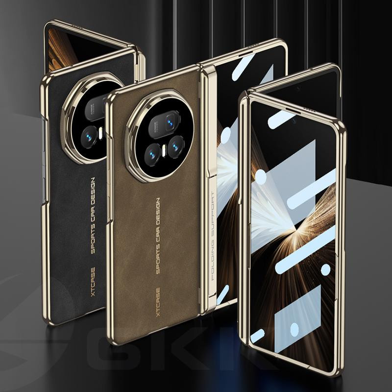 Honor Magic V5 Schutzhülle aus mattem Leder mit magnetischem Scharnier und Glasabdeckung für den vorderen Bildschirm sowie Unterstützung für kabelloses Laden - Bild 2