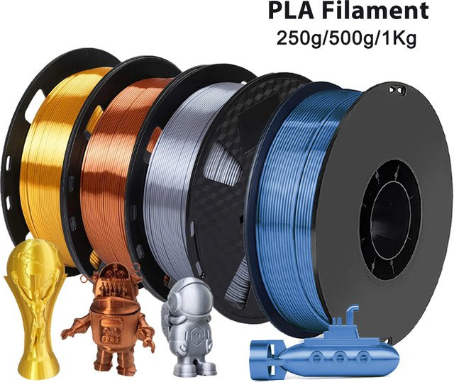 3D Maliang PLA Seide 3D-Filament 1,75 mm für FDM-Drucker in Silber oder Blau - Bild 1