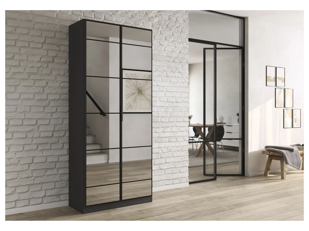 RAUCH ORANGE Acero Garderobenschrank in Grau mit Schiebetüren und Glaselementen, B/H: 91 x 210 cm - Bild 2