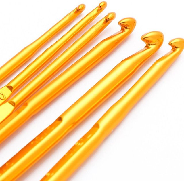 Doppelende Häkelnadeln aus Metall in Gold für DIY Strickarbeiten und Handwerk - Bild 1