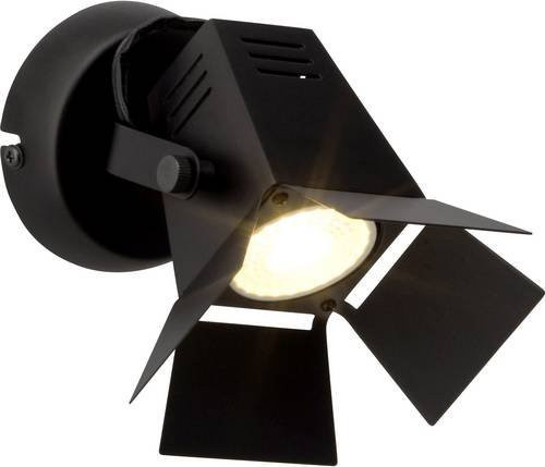 Brilliant Movie LED Wandstrahler Schwarz Matt mit GU10 LED-Reflektorlampe 5W 3000K Warmweiß - Bild 1