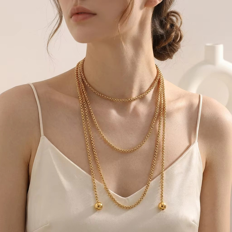 E.B.belle Perlenkette, Edelstahl, Gold, Damen - Bild 1