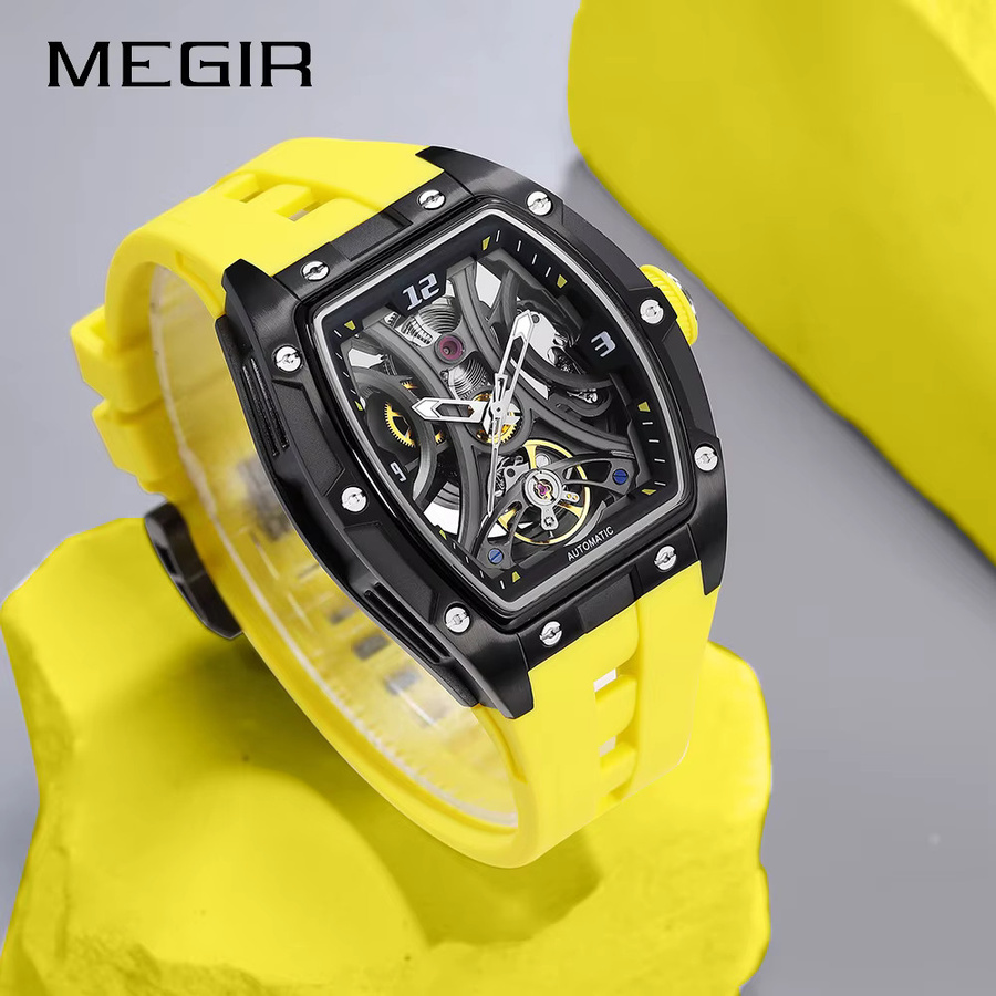 MEGIR Armbanduhr Automatik, Edelstahl, Weiß, Herren - Bild 2
