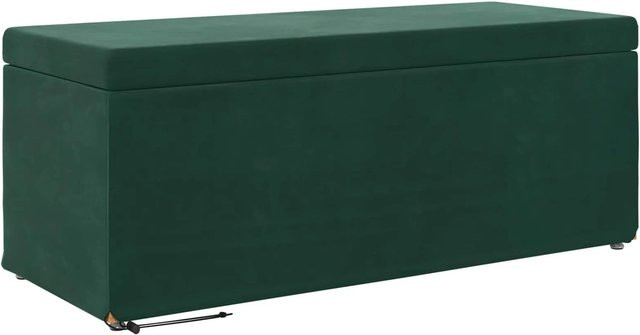 vidaXL Hocker in Dunkelgrün aus Samt und Engineering Holz, H x B x T: 101 x 41 x 40 cm - Bild 1
