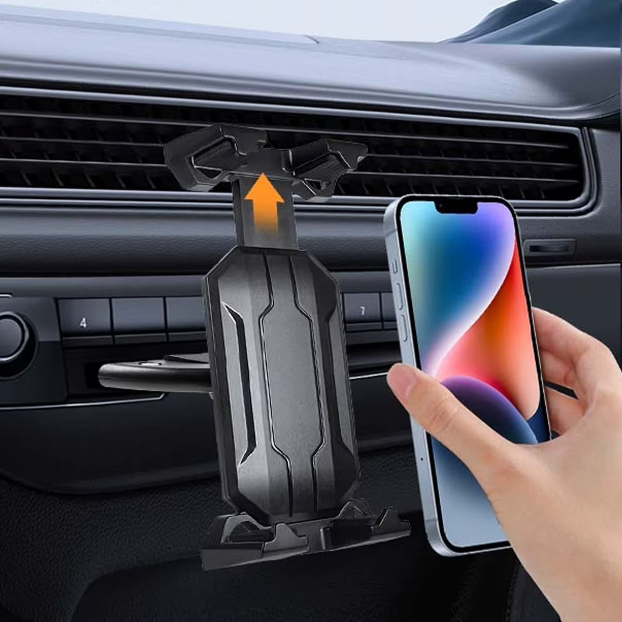 Auto-CD-Schlitz-Tablet-Halterung in Schwarz für 4-14 Zoll Geräte, Telefonhalterung und Armaturenbrett-Bildschirmständer für Navigation und Reisen - Bild 2
