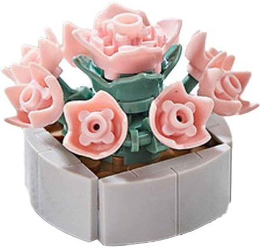 Kidsly Mini Baustein-Blumen Set als DIY Dekoration mit Sukkulenten in Topf, Mehrfarbiges Puzzle-Spielzeug für Kinder und Erwachsene - Bild 1