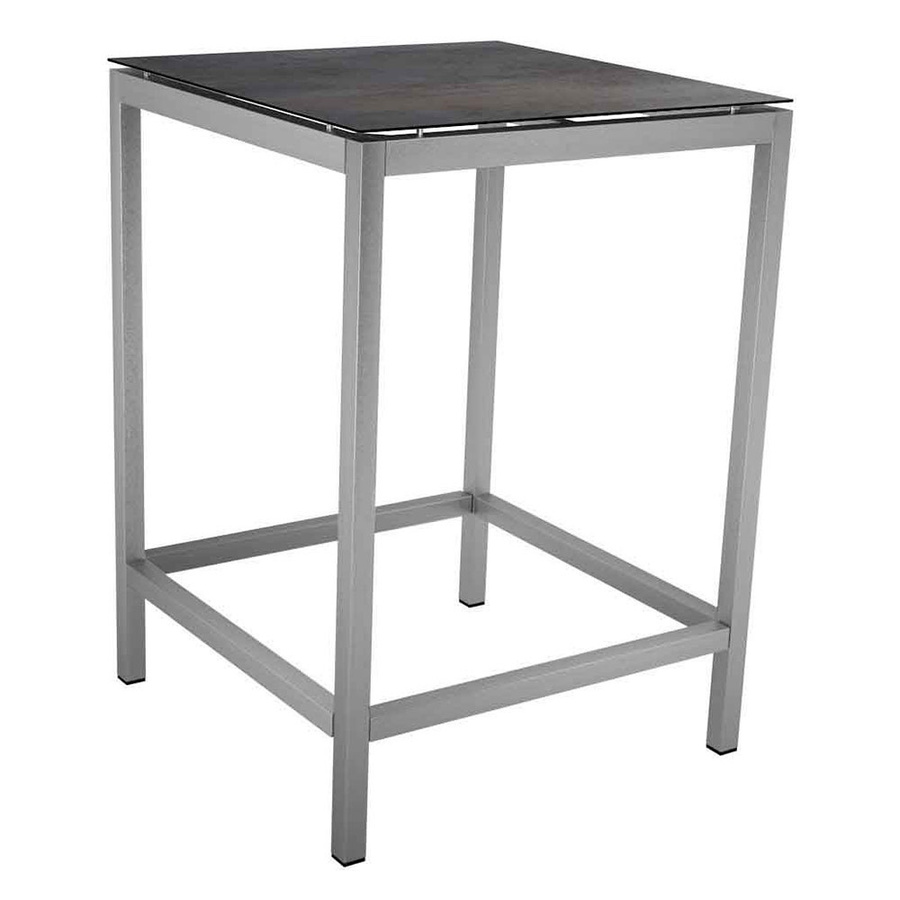 Stern Stehtischgestell aus Edelstahl in Silber Matt, Vierkantrohr, B/T/H: 80 x 80 x 111 cm - Bild 1