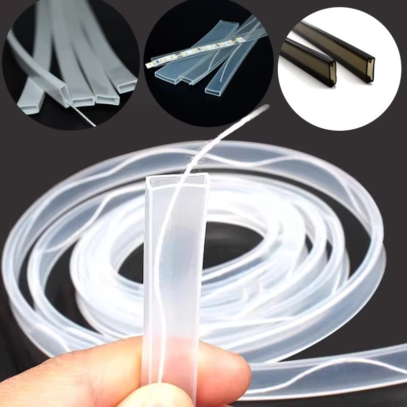 Ksdligh Wasserdichte LED-Silikonschlauch Schutzabdeckung für WS2812B und WS2811 Streifenlicht in Transparent, Milchweiß oder Schwarz, Durchmesser: 8 mm, 10 mm oder 12 mm - Bild 3