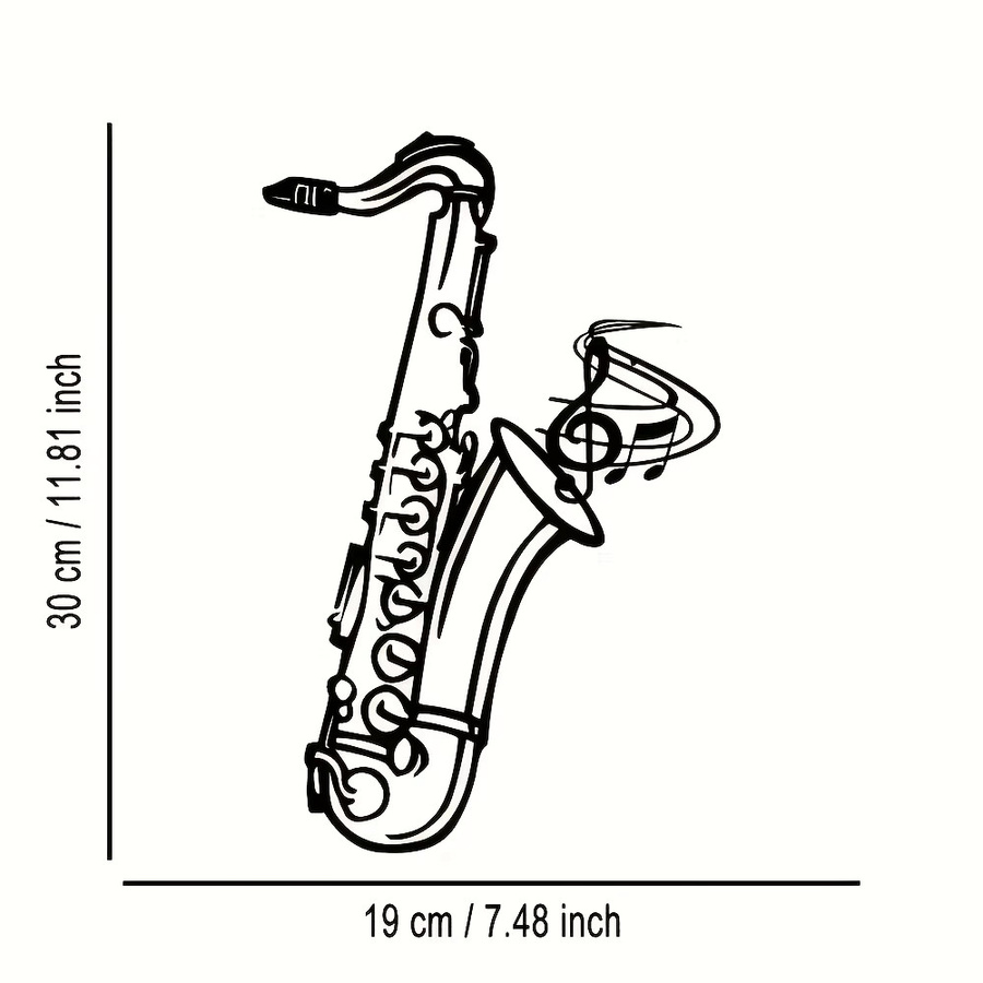 CIFBUY Wanddekoration aus Metall mit Saxophon-Motiv in Schwarz - Bild 2