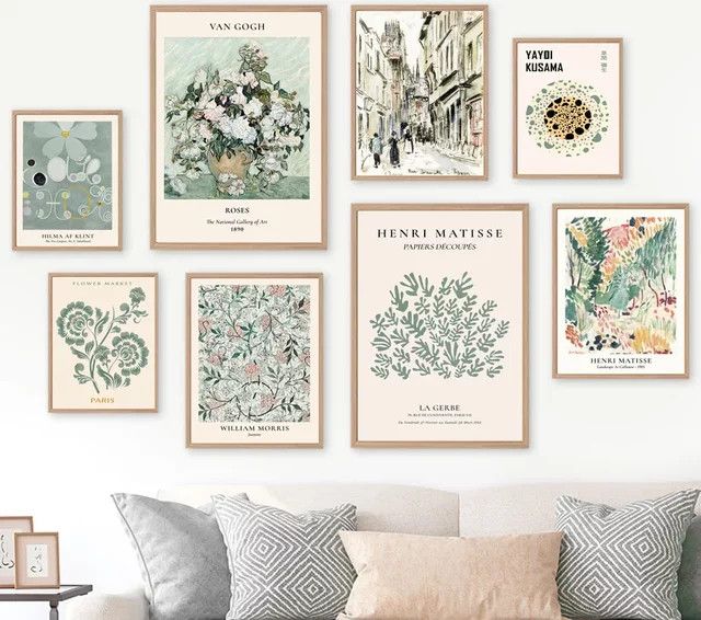 Potdemiel Mid Century Wandkunst Leinwand Malerei Abstrakte Ausstellung Portrait Poster Druck Multicolor - Bild 1