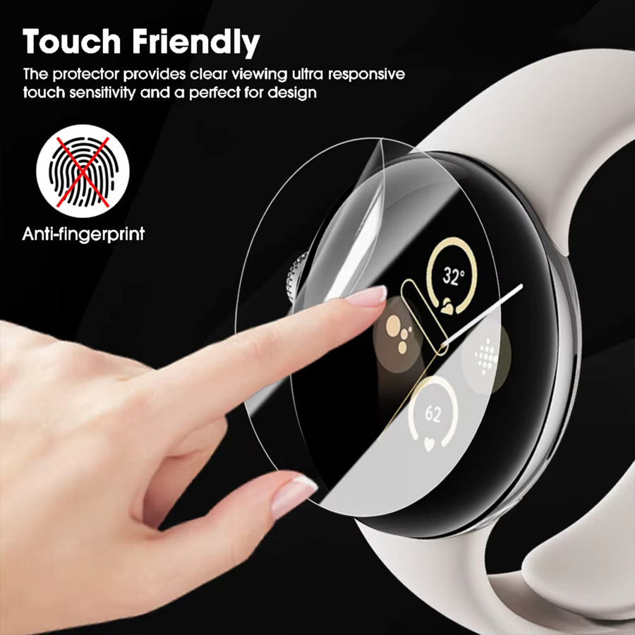 BAPPSUS Hydrogel-Displayschutzfolie für Google Pixel Watch 4 (41 mm und 45 mm), transparente Schutzfolie mit vollständiger Abdeckung und gebogenem Schutz - Bild 3