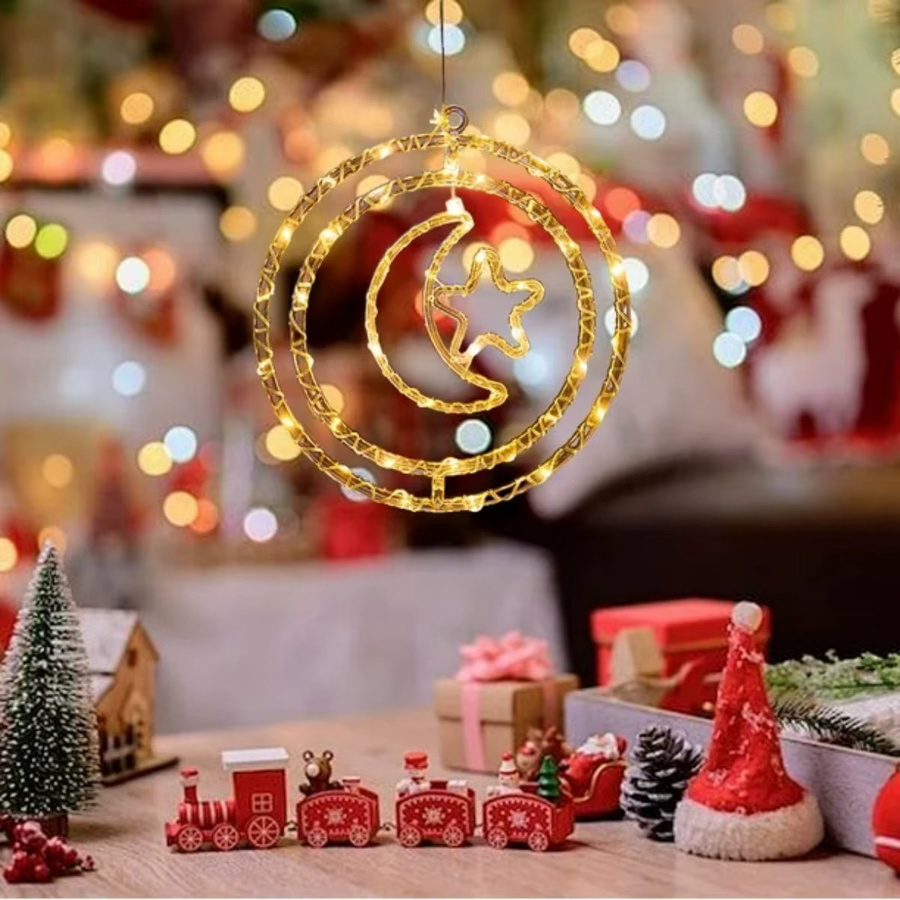 Peach Forest LED Weihnachtsbeleuchtung Stern und Mond zum Aufhängen, Höhe: 32 cm - Bild 2