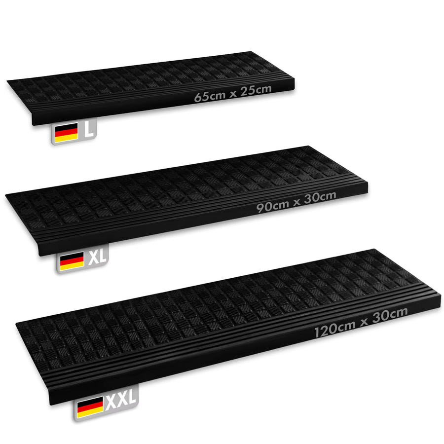 Floordirek Gummi Stufenmatte Diamond in Schwarz, rutschfeste und wetterfeste Treppenmatte mit Rillenstruktur, selbstklebend - Bild 6