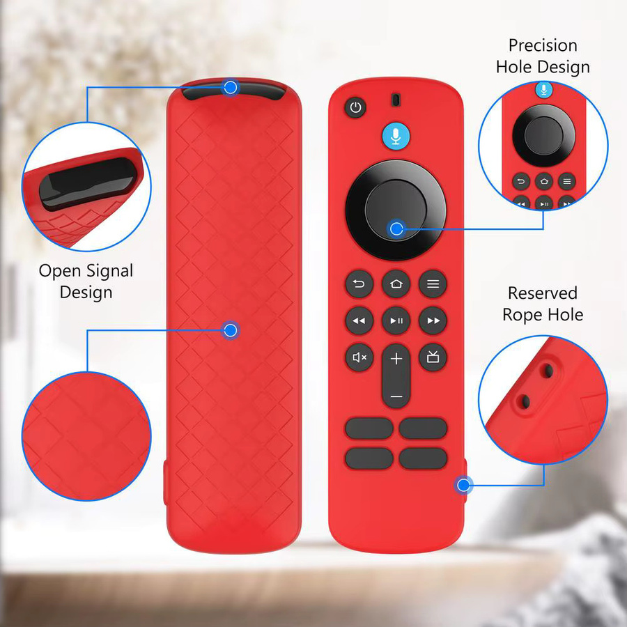 Leuchtende Silikon-Schutzhülle für Fire TV Stick HD/4K Fernbedienung in Rot, staubdichte Anti-Drop-Hülle - Bild 3