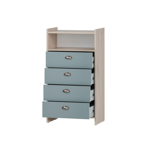 Schildmeyer Highboard Lindholm in Taubenblau und Braun, B/H/T: 33 x 104 x 60,1 cm - Bild 2