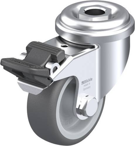 Blickle LRA-PATH 50G-FI Lenkrolle mit Feststeller, Rad-Durchmesser: 50 mm, Tragfähigkeit: 75 kg, Farbe: Grau/Silber - Bild 1
