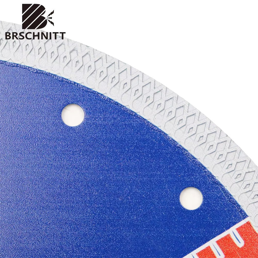 BRSCHNITT Professionelle Diamanttrennscheibe für Granit, Beton, Marmor und Porzellan, Blau, Durchmesser: 200 mm - Bild 6