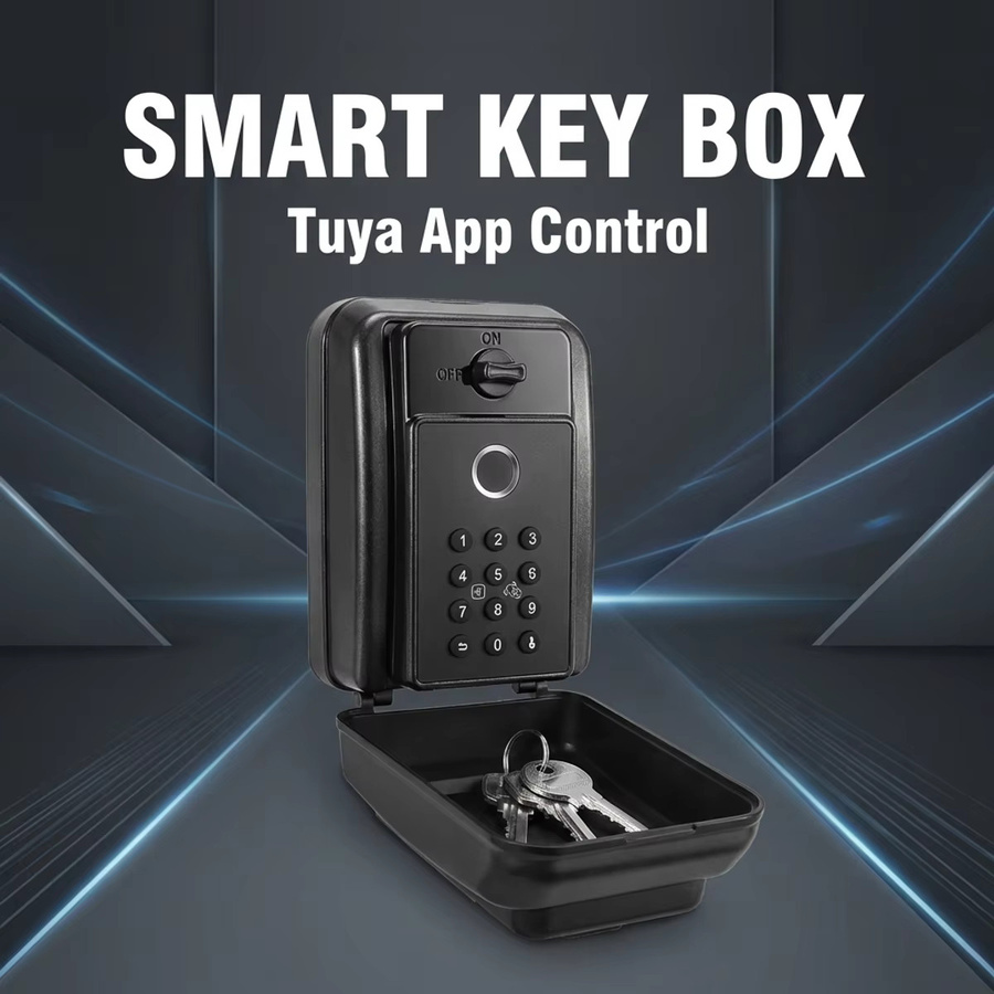 XSDTS Wasserdichter Smart Schlüsselsafe mit Fingerabdruck und Tuya App Bluetooth Hub in Schwarz - Bild 2