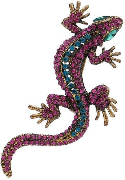 YIRAN Jewelry Brosche Gecko, Schwarz, Unisex - Bild 1