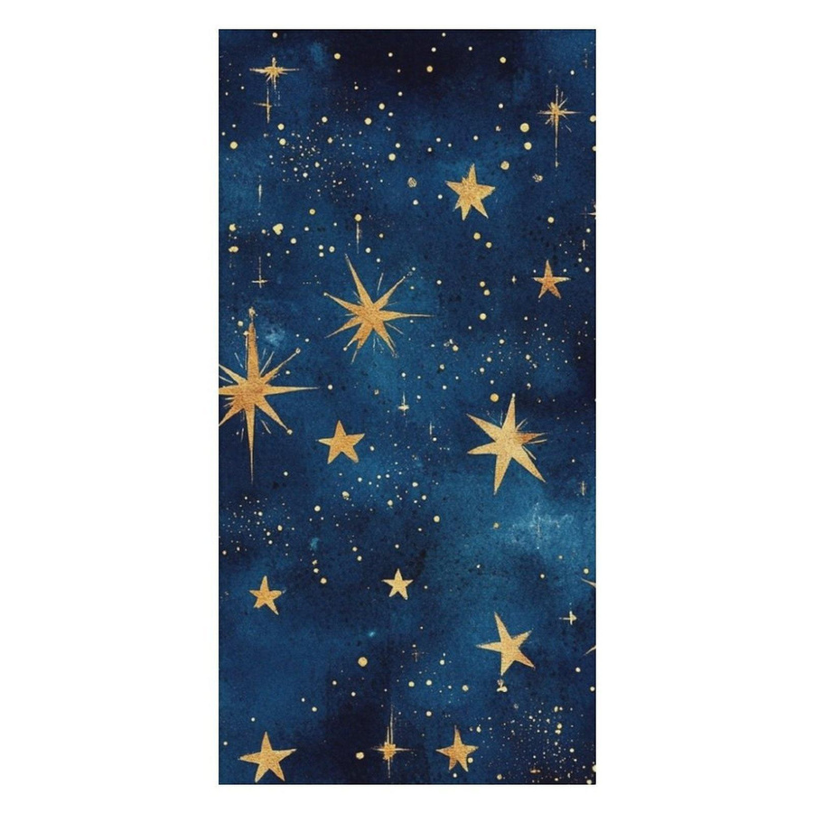 Creative Man Strandtuch Sternenhimmel mit Mond und goldenen Sternen, weißes Mikrofaser Badetuch, Breite: 40 cm, Höhe: 60 cm - Bild 5
