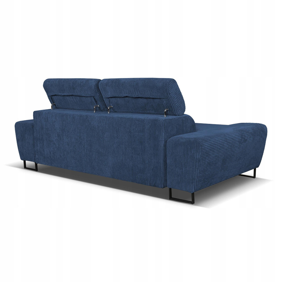 Sofa Couch Savio von Family Meble in Granat mit verstellbarer Kopfstütze und Schlaffunktion aus Samt und Kordstoff - Bild 3