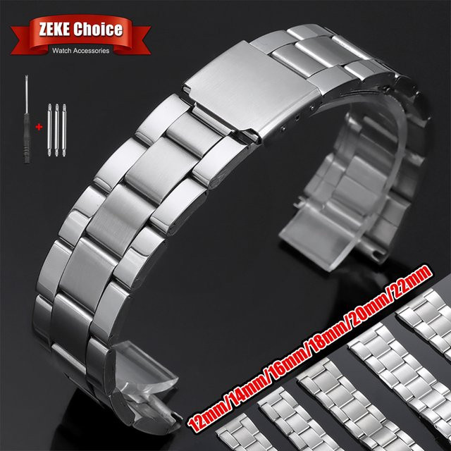 Crazyband Uhrenarmband Edelstahl, Silber, Herren - Bild 1
